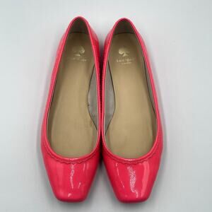 Kate Spade Bright Hot Pink Patent Ballet Flats Shoes Size 7 80s 90s Style Fun